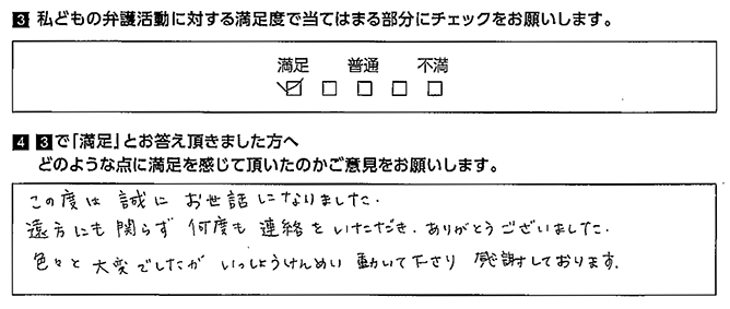 何度も連絡を頂き感謝しております。